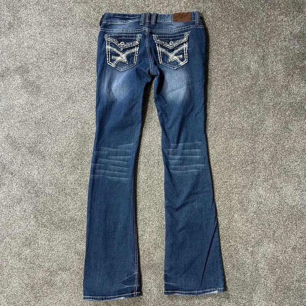 Amethyst Jeans Women's Distressed Flare Jeans - Blue